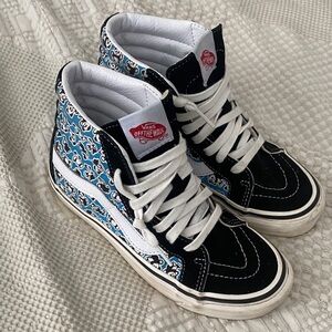 Vans Kids High-Top Sneakers - Black and Blue panda Pattern
